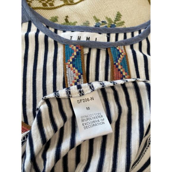 Anthropologie Striped Midi Dress - Navy and White - Picture 11 of 16